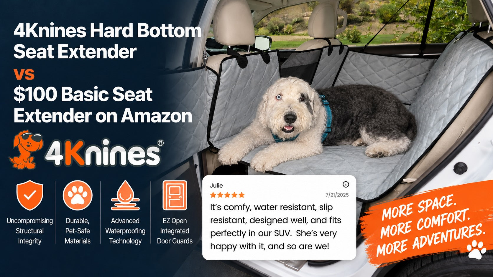 4Knines Hard Bottom Seat Extender vs $100 Basic Seat Extender on Amazon