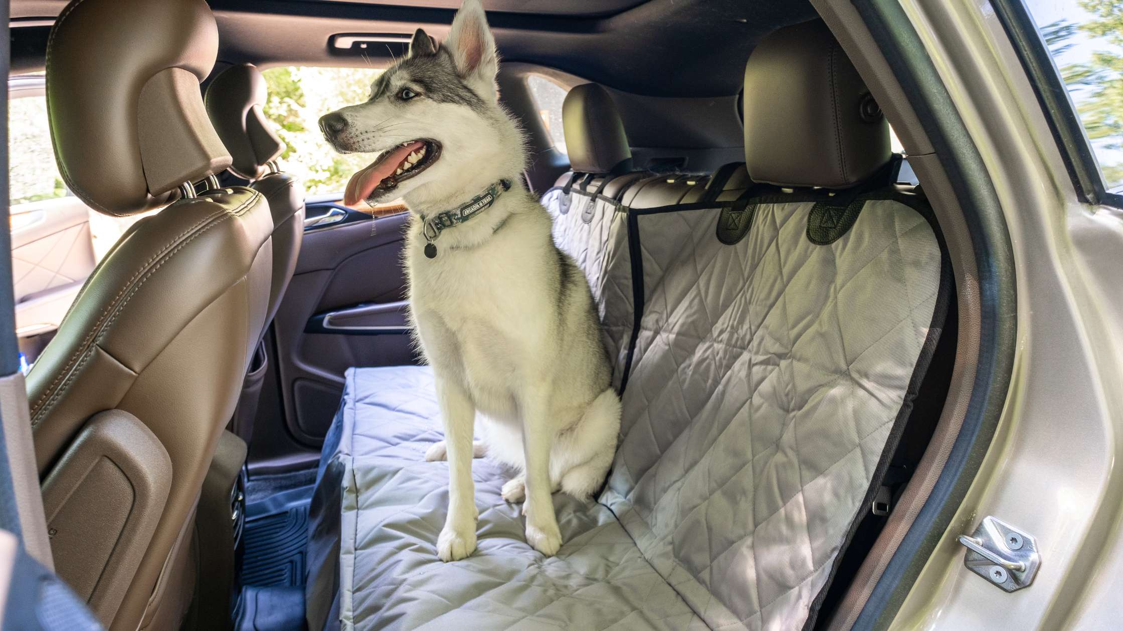 4Knines Split Hammock Rear Seat Cover For Dogs Husky