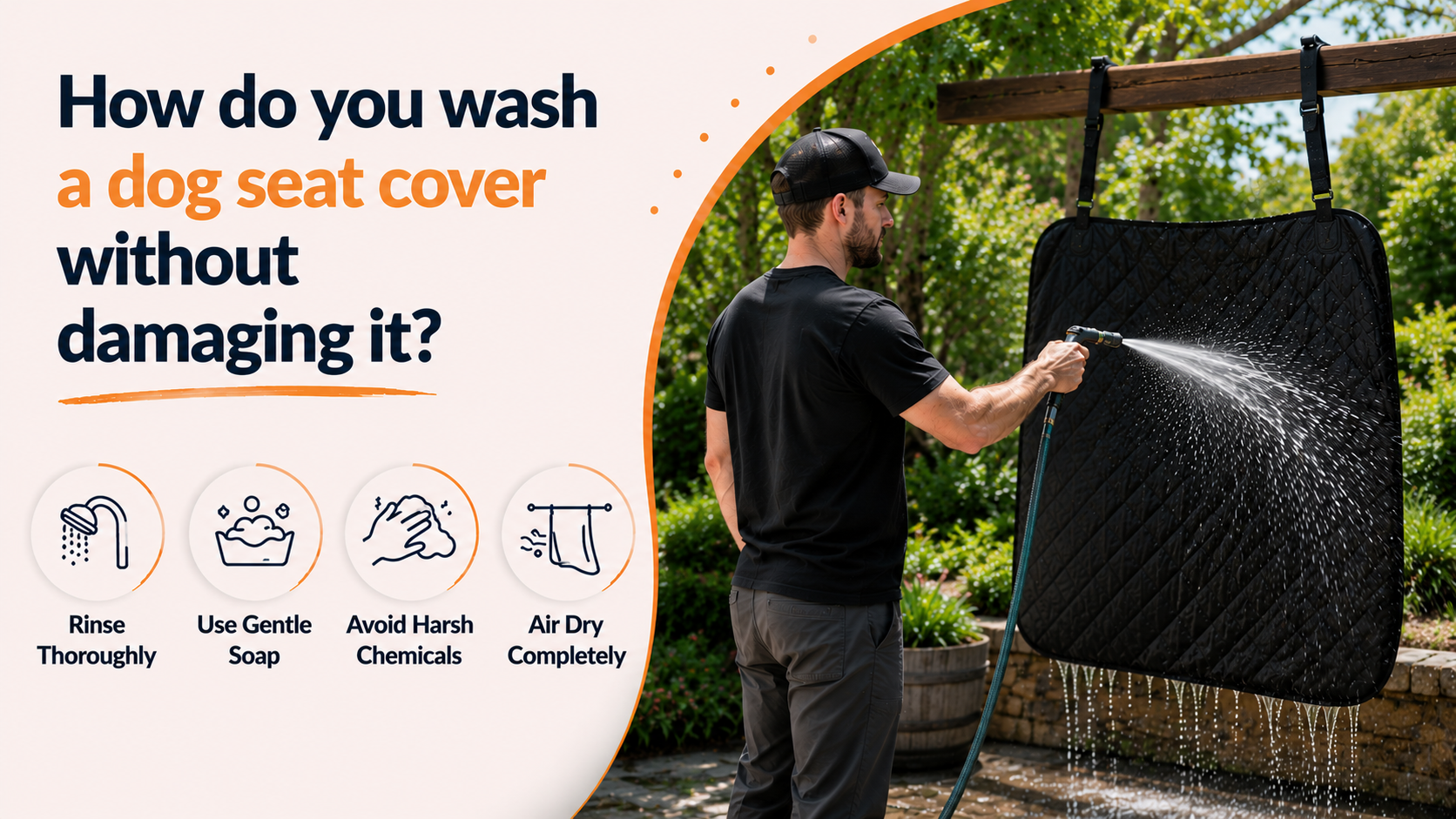 How do you wash a dog seat cover without damaging it?