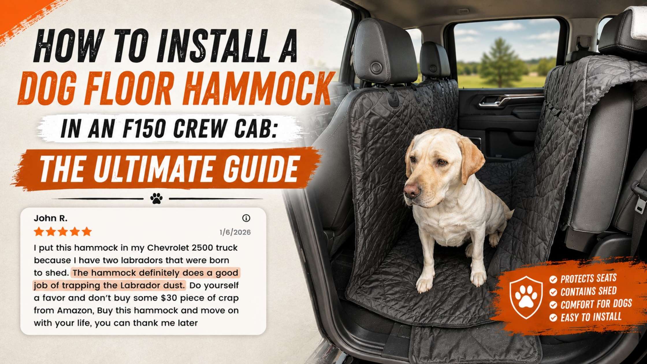 How to Install a Dog Floor Hammock in an F150 Crew Cab
