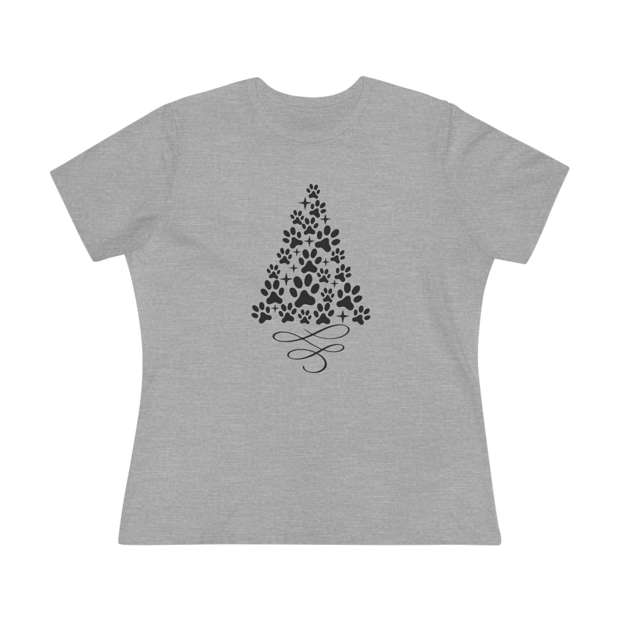 Christmas Paw Tree | Dog Lover Womens Tshirt