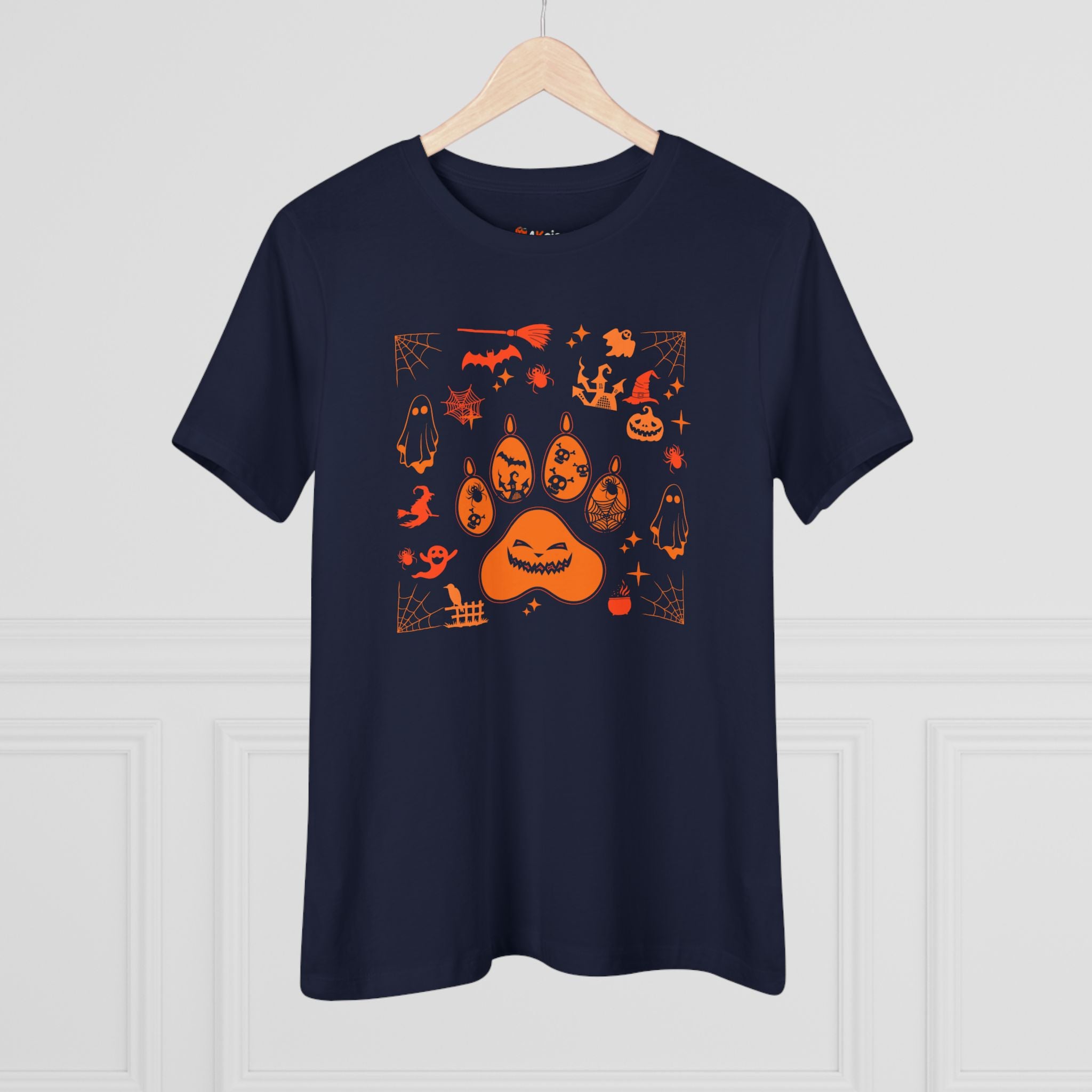 Halloween Paw | Halloween Graphic Shirt for Dog Lovers Womens Tshirt