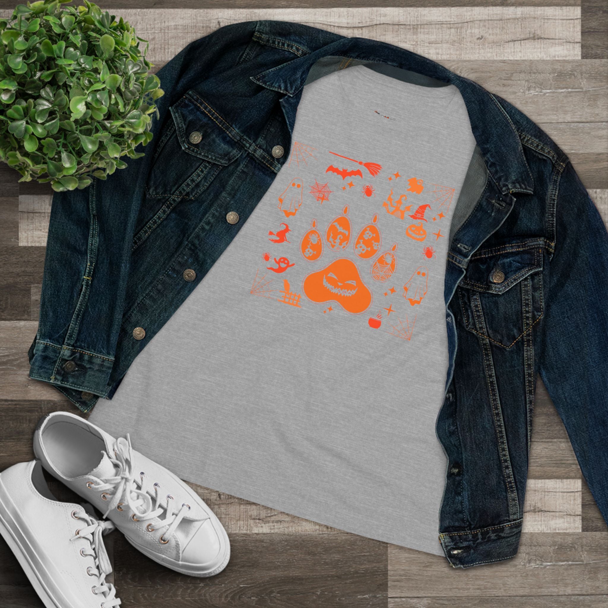 Halloween Paw | Halloween Graphic Shirt for Dog Lovers Womens Tshirt