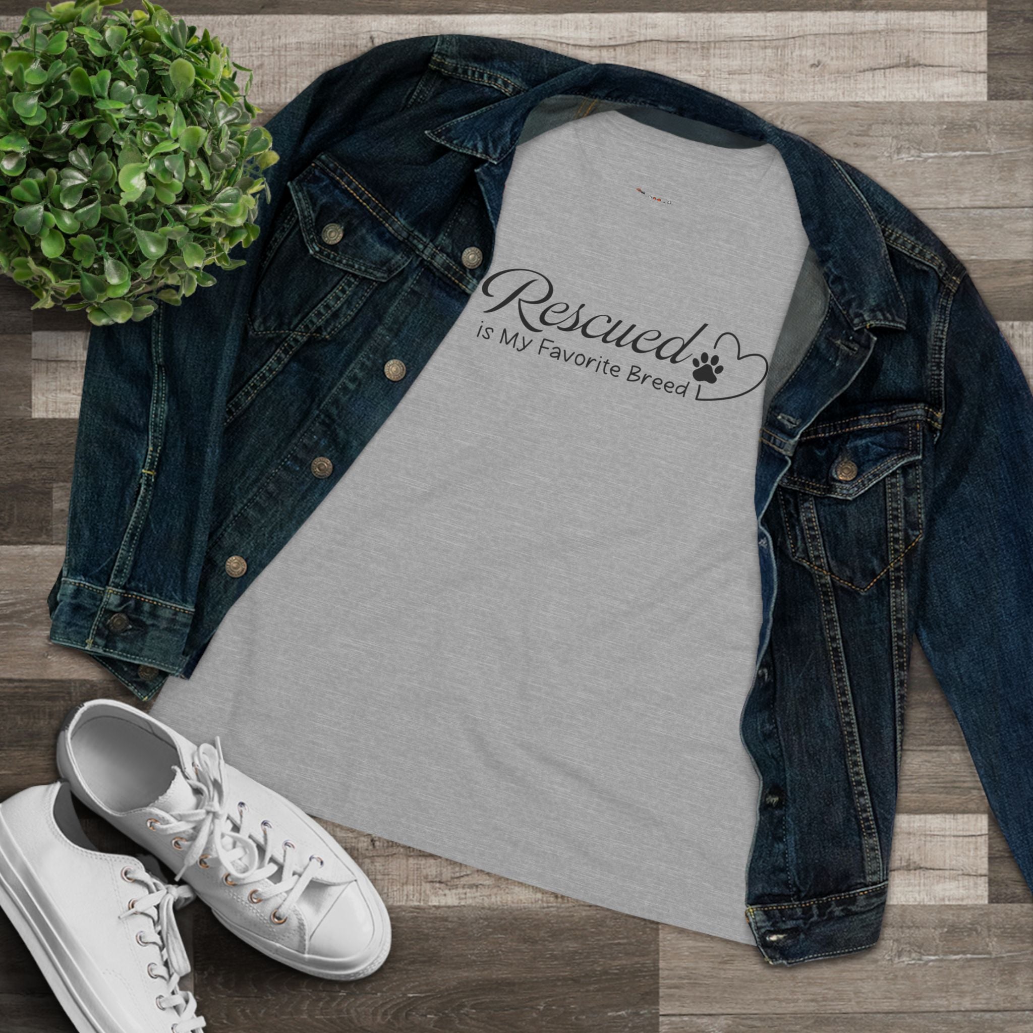 Rescued Is My Favorite Breed | Rescue Dog Mom Womens Tshirt
