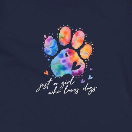 Just a Girl Who Loves Dogs | Dog Lover Womens Tshirt