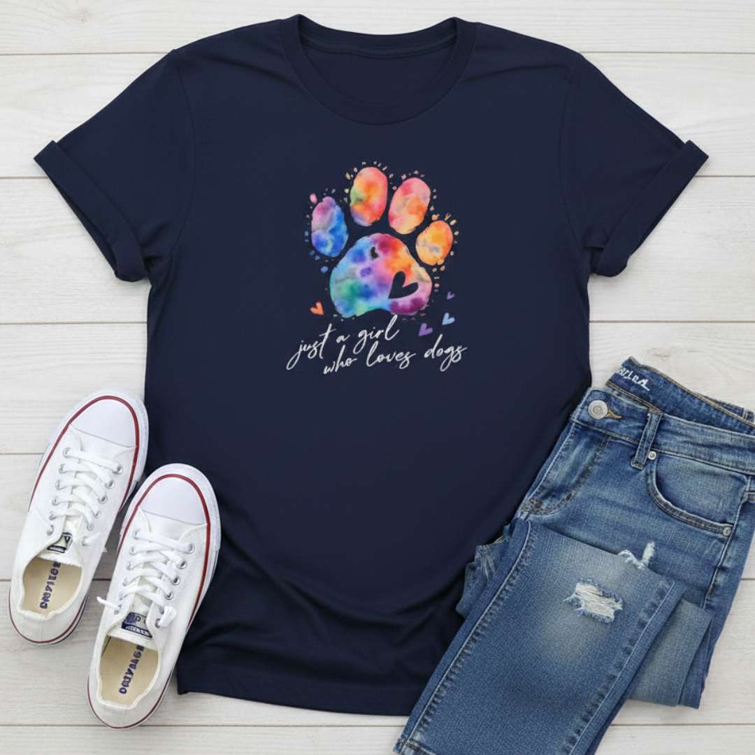 Just a Girl Who Loves Dogs | Dog Lover Womens Tshirt