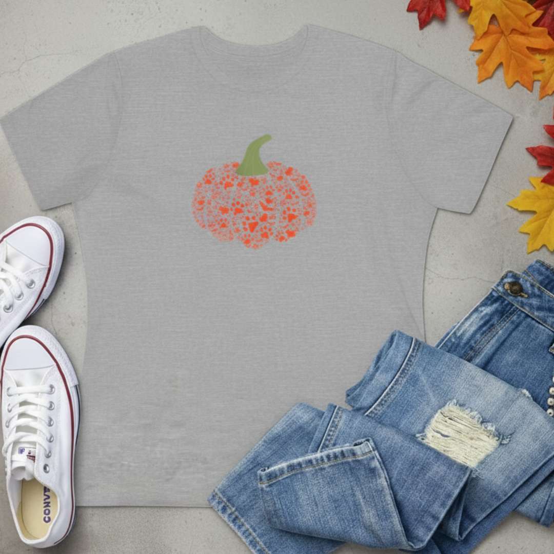 Pumpkin Paw | Fall Design for Dog Lovers Womens Tshirt