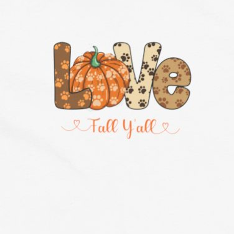Love Fall Y'all | Dog Lovers Womens Tshirt close up