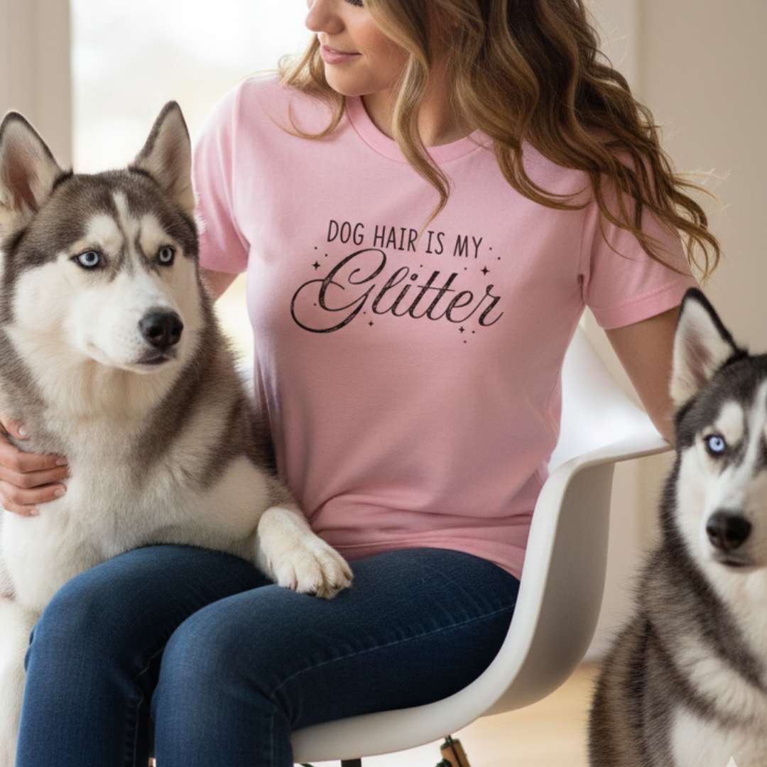 Dog Hair Is My Glitter | Furry Dog Mom Womens Tshirt