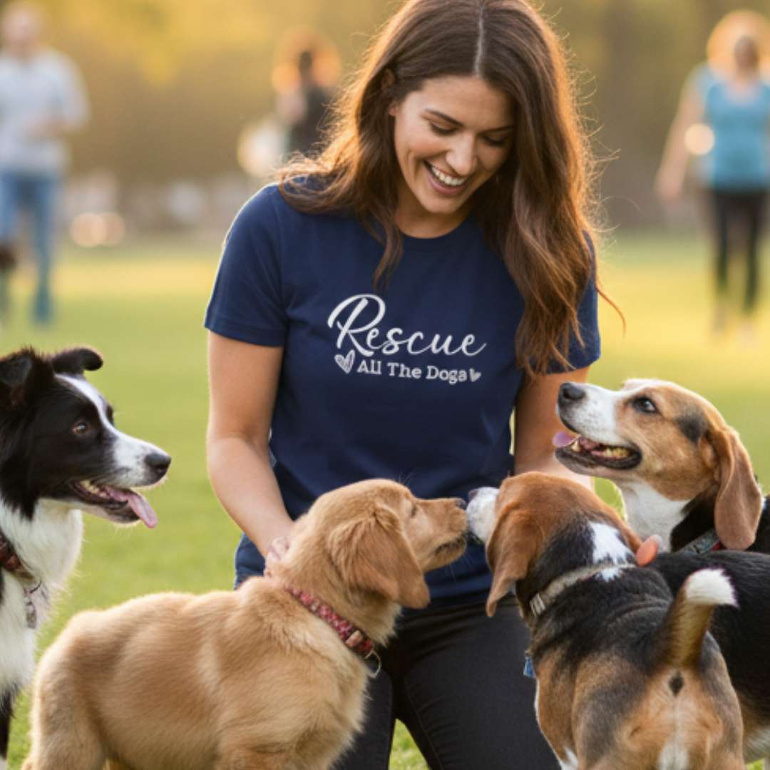 Rescue All the Dogs | Rescue Dog Mom Womens Tshirt