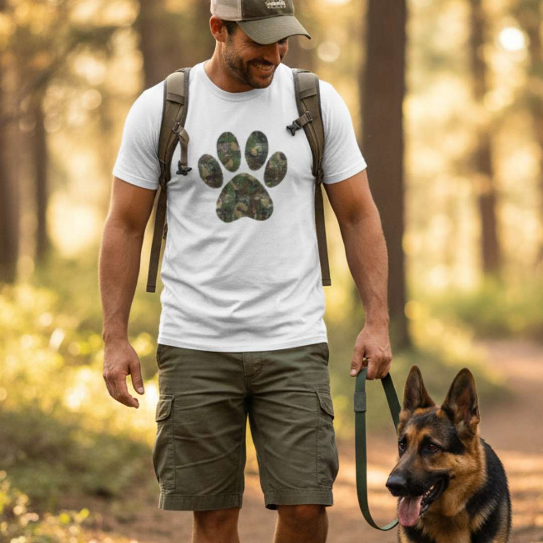 Camo Paw Green | Dog Lovers Mens Tshirt