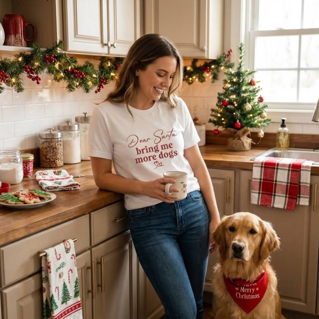 Dear Santa | Dog Lover Womens Tshirt