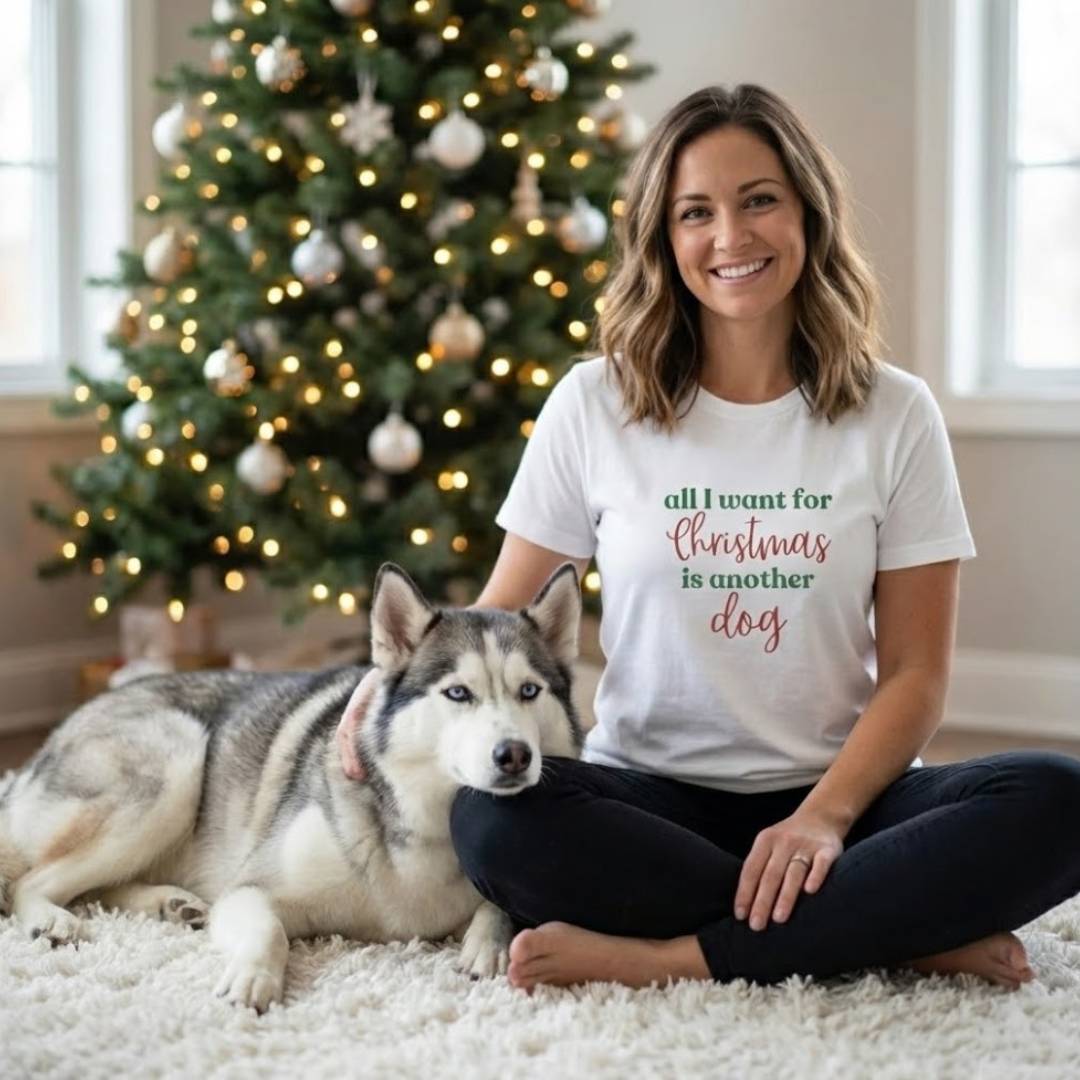All I Want for Christmas is Another Dog | Dog Lover Womens Tshirt