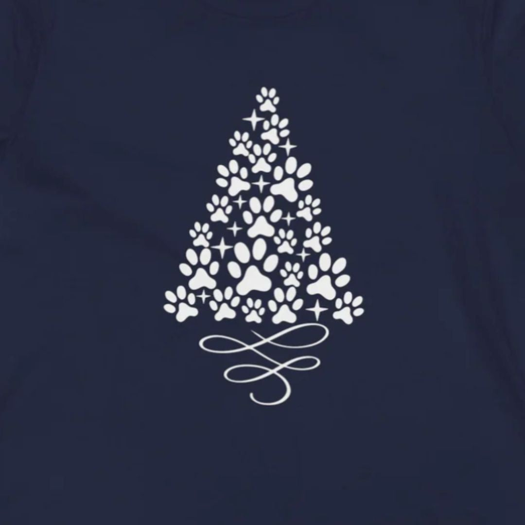Christmas Paw Tree | Dog Lover Womens Tshirt