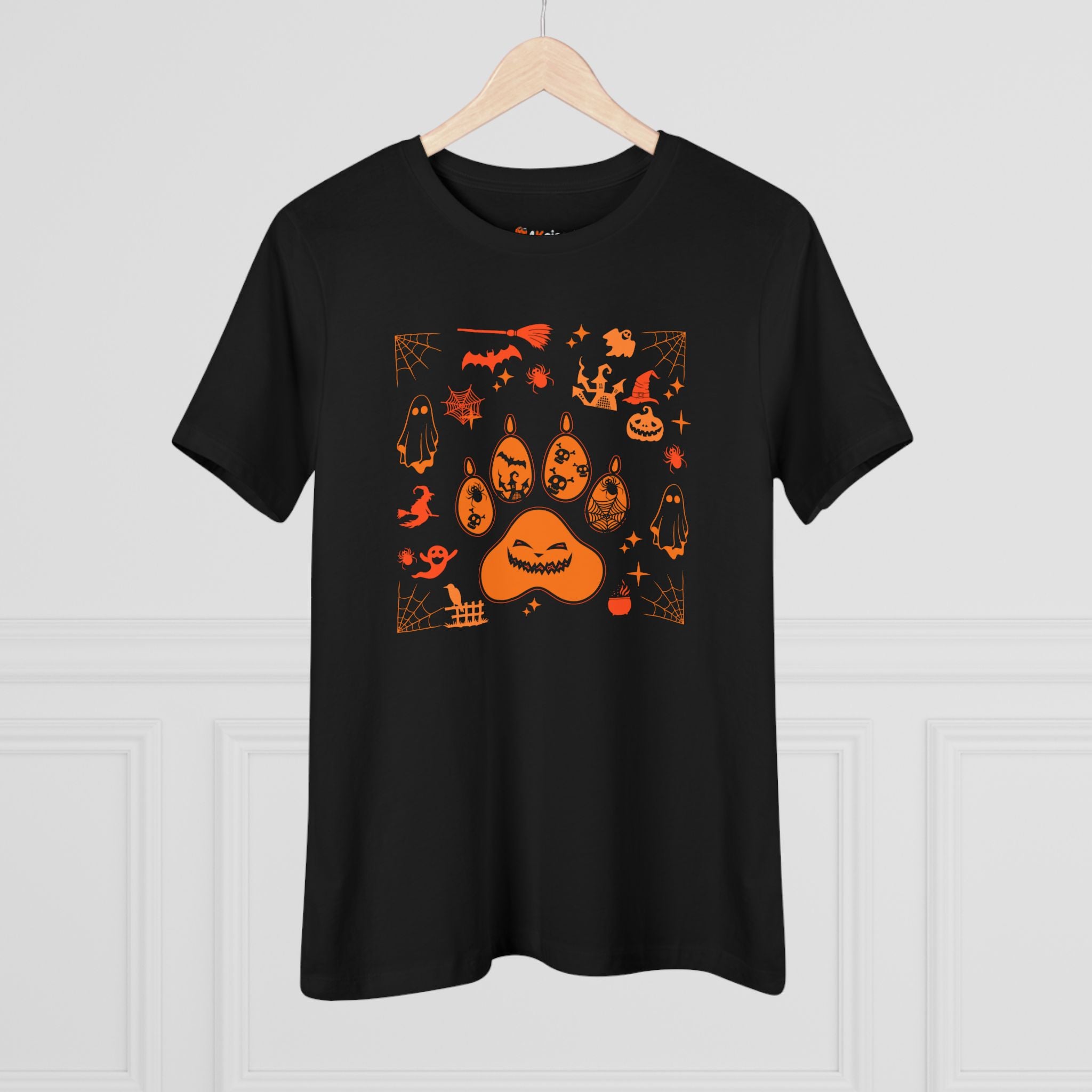 Halloween Paw | Halloween Graphic Shirt for Dog Lovers Womens Tshirt