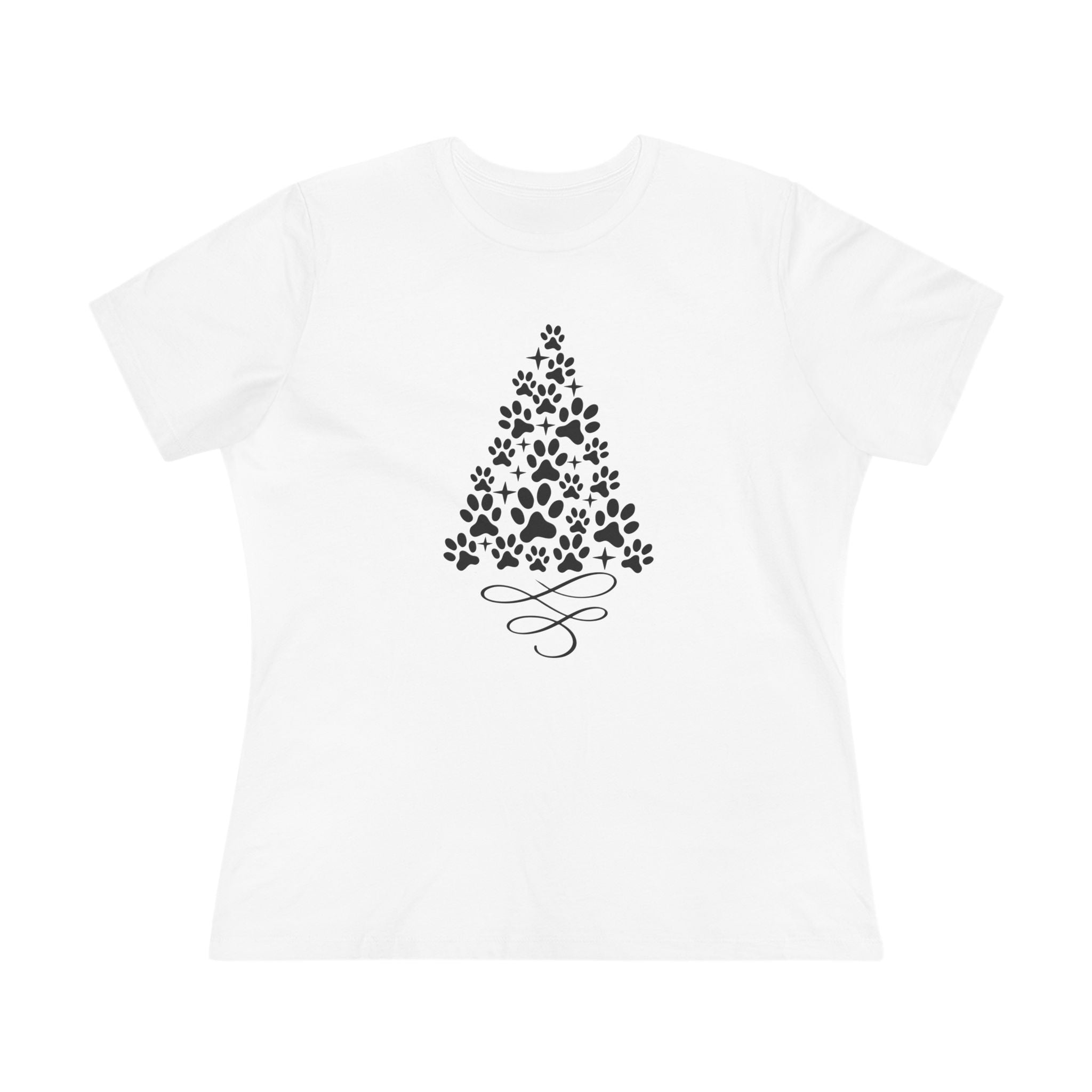 Christmas Paw Tree | Dog Lover Womens Tshirt