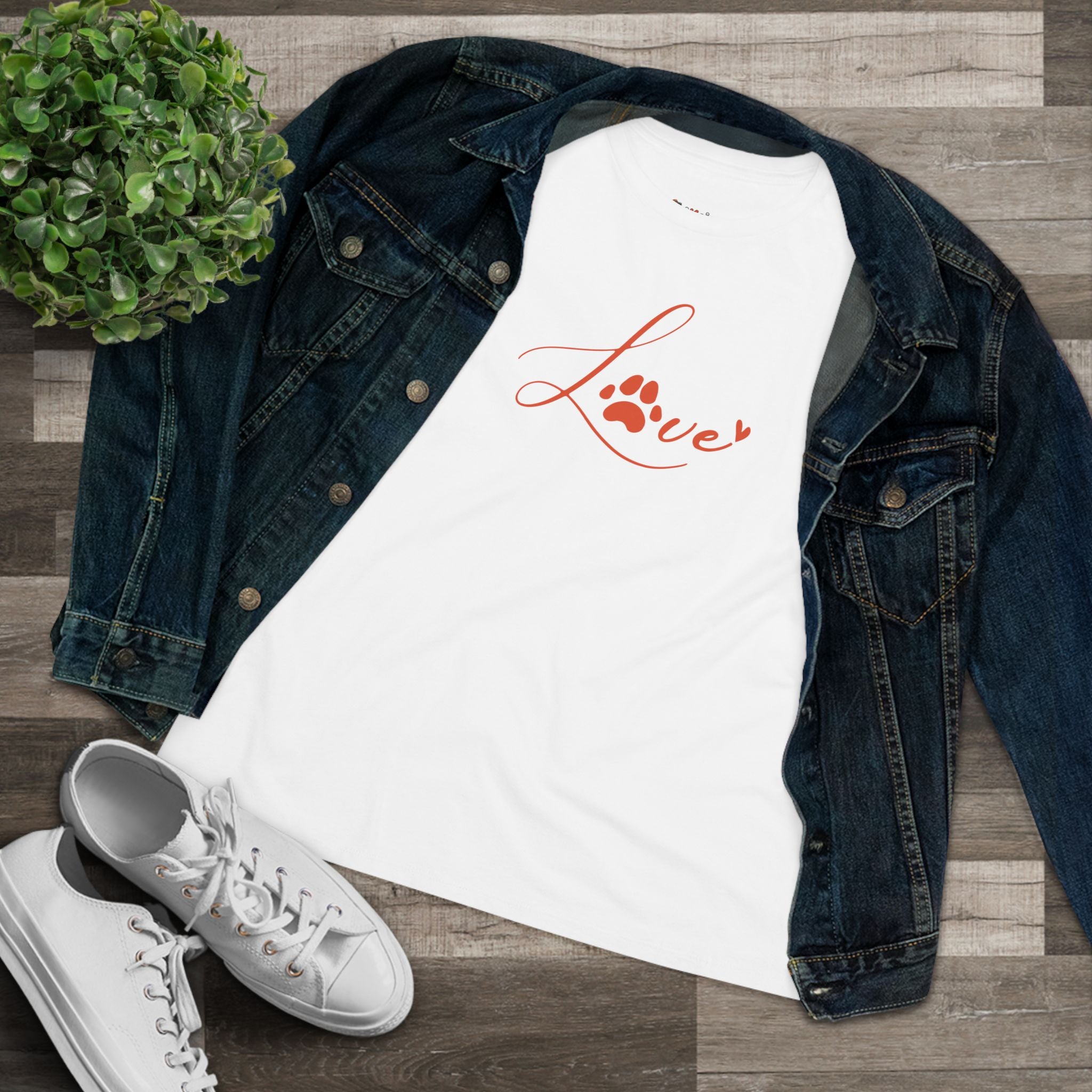 Love | Dog Lovers Paw Print Womens Tshirt