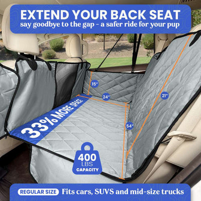 4Knines Hard Bottom Extender Car Seat Cover for Dogs