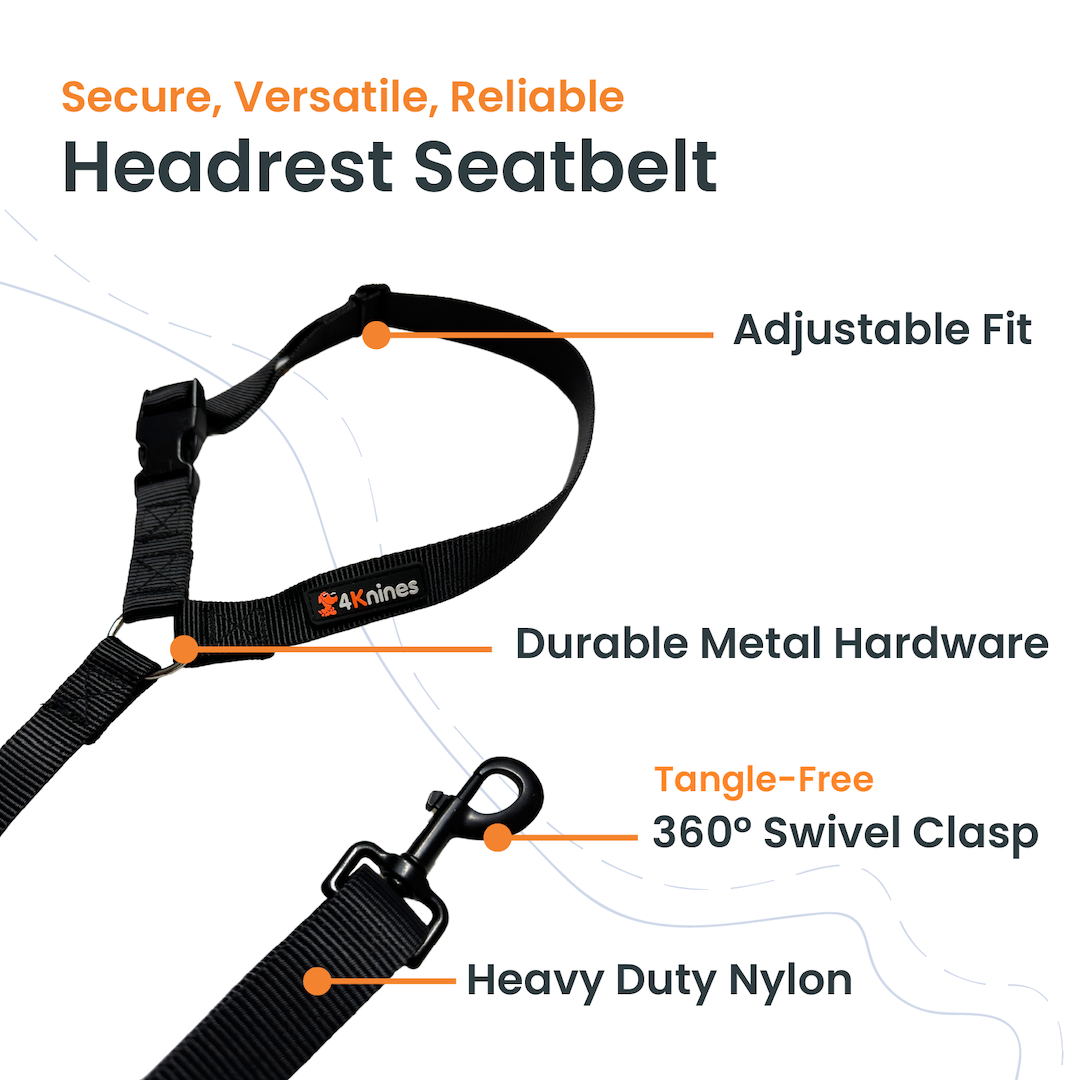 4Knines Dog Headrest Seat Belt features
