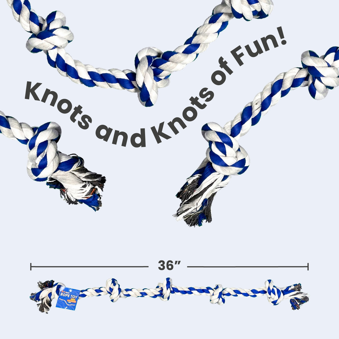 4Knines Large Rope Toy size measurements 