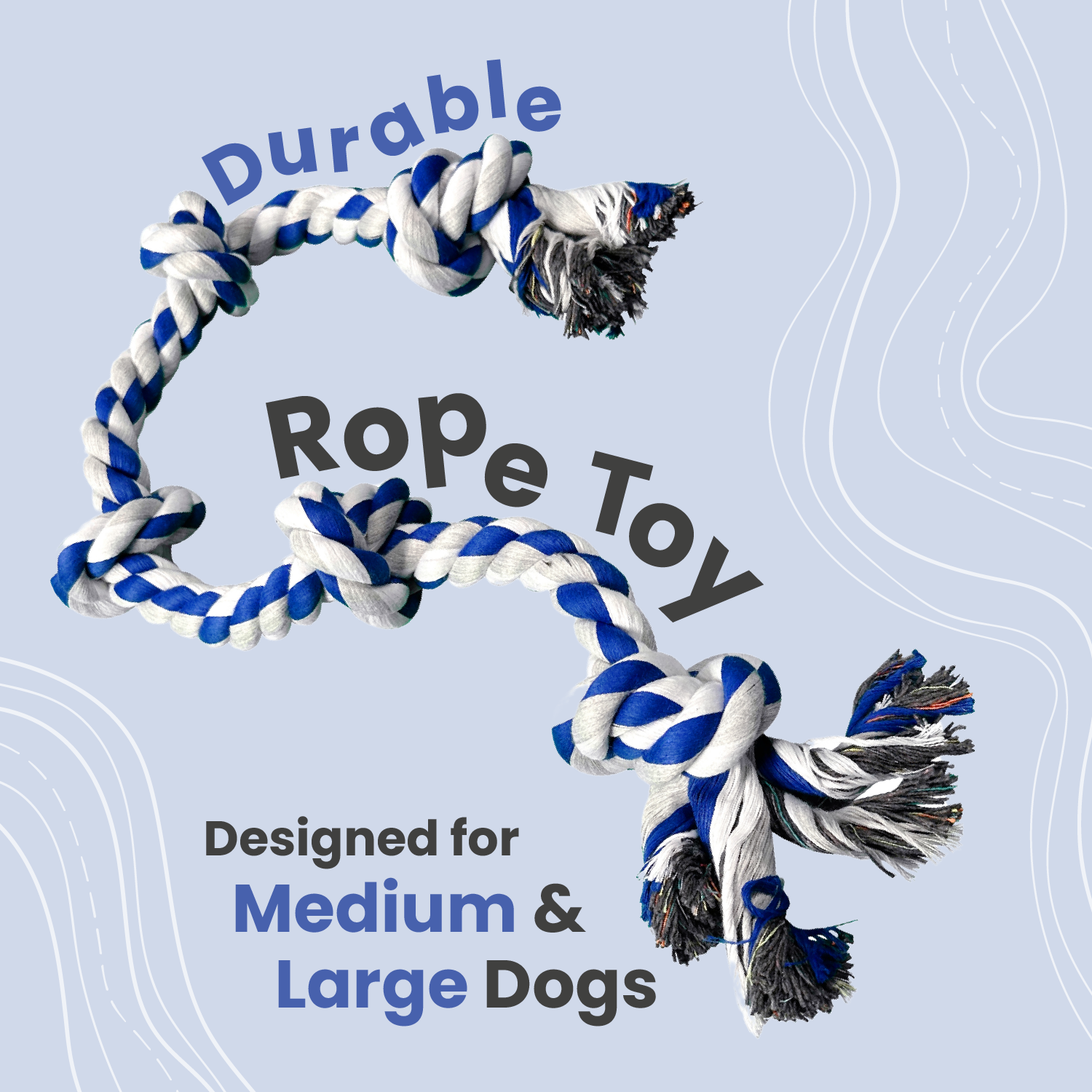 Durable large dog rope toy for outdoor play