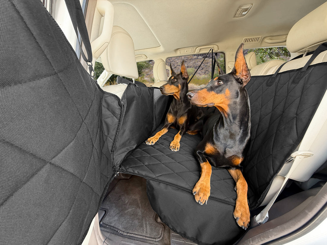 4Knines Hard Bottom Extender Car Seat Cover for Dogs Black