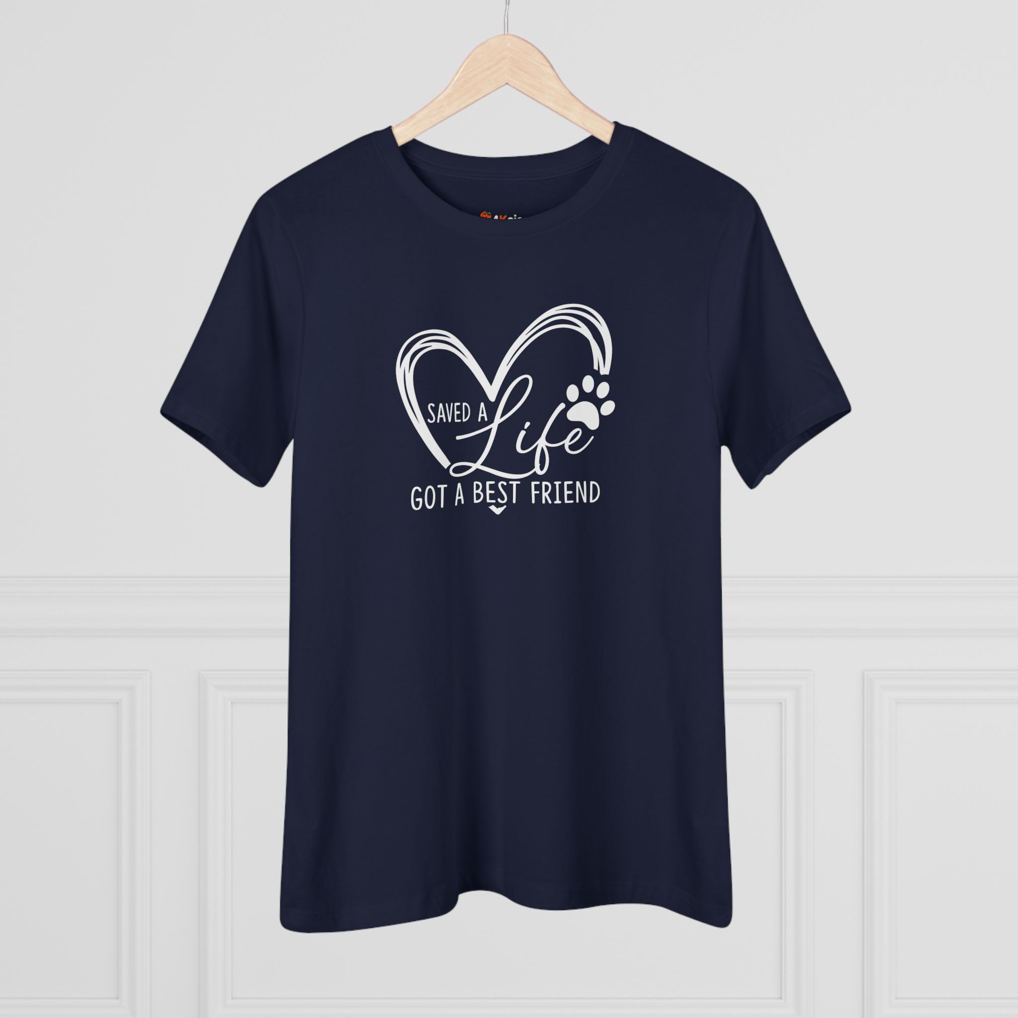 Saved A Life, Got A Best Friend | Rescue Dog Mom Womens Tshirt