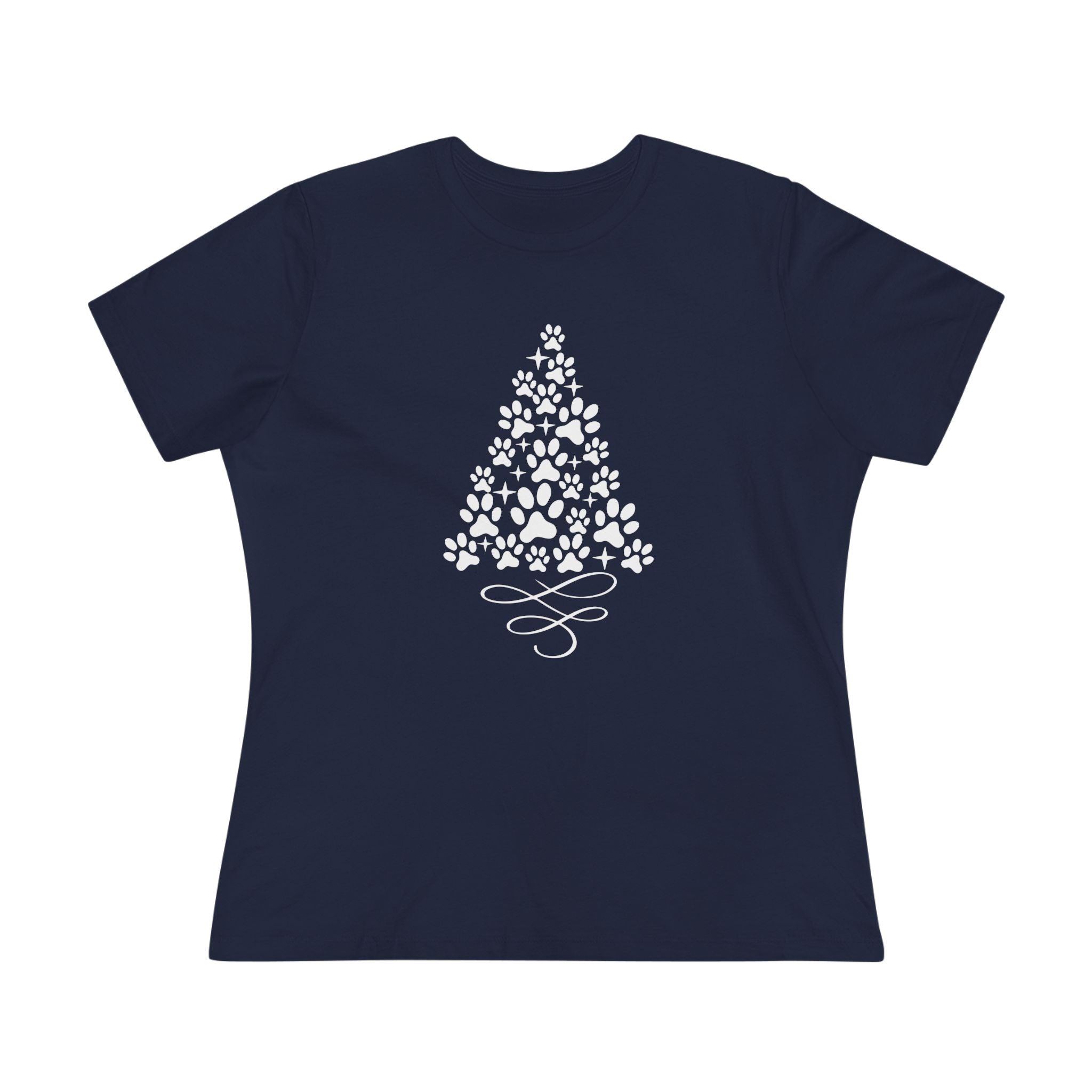Christmas Paw Tree | Dog Lover Womens Tshirt