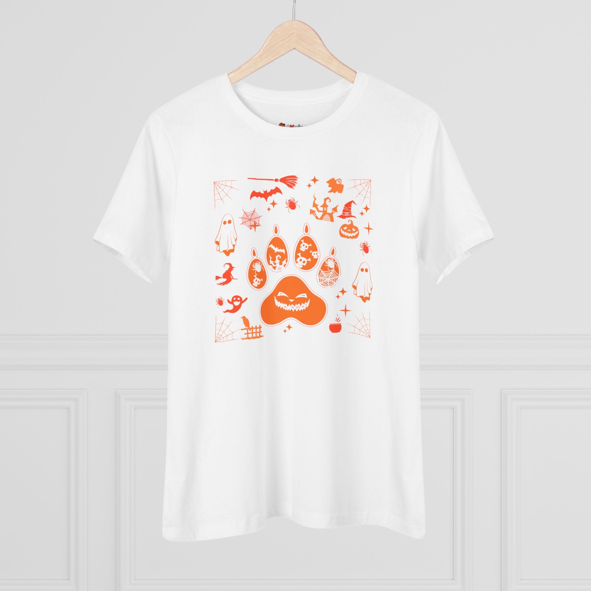 Halloween Paw | Halloween Graphic Shirt for Dog Lovers Womens Tshirt