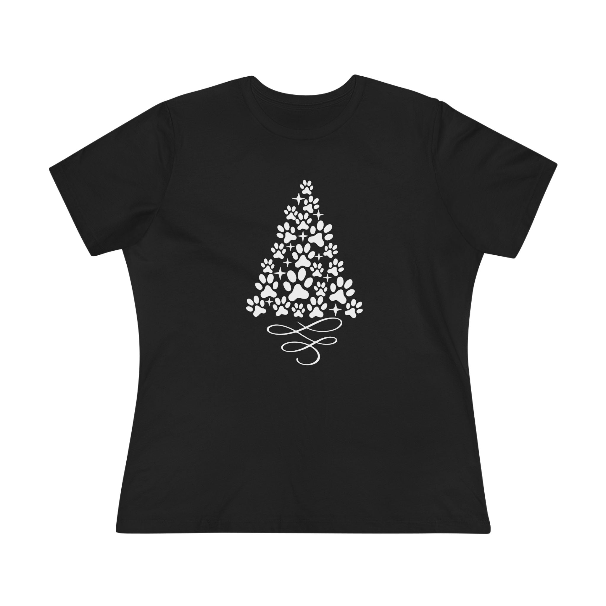 Christmas Paw Tree | Dog Lover Womens Tshirt