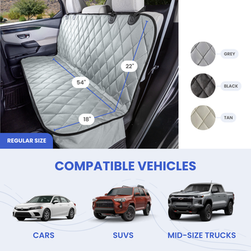 4Knines Fitted Rear Seat Cover without hammock dimensions measurements vehicle fit