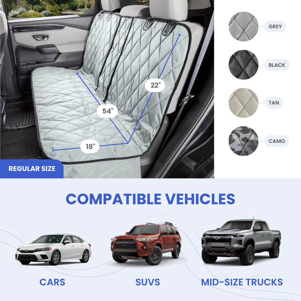 4Knines Rear Seat Cover size measurements compatible vehicles