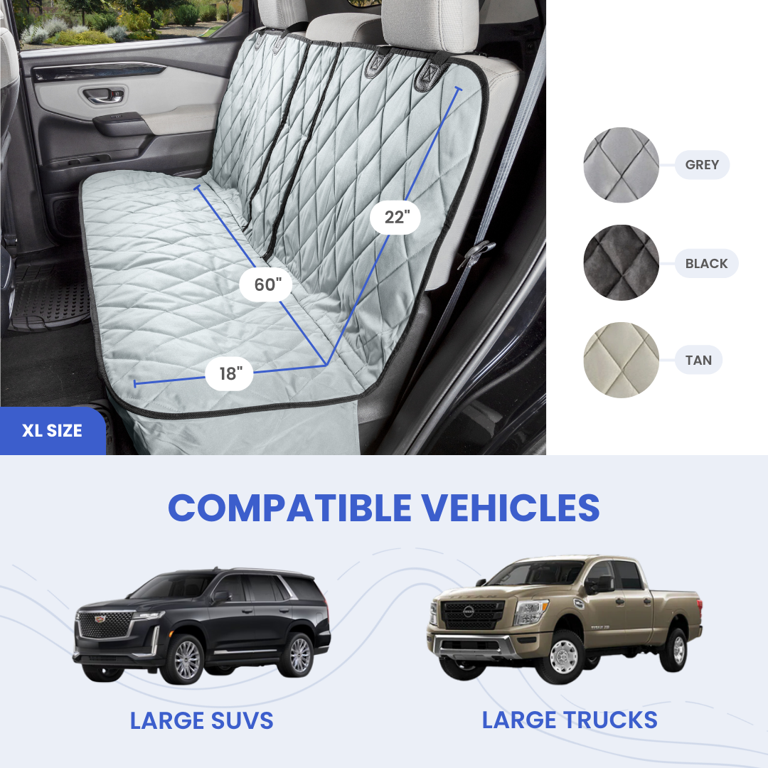 Rear Seat Cover for Fold Down Seats XL dimensions compatible vehicles