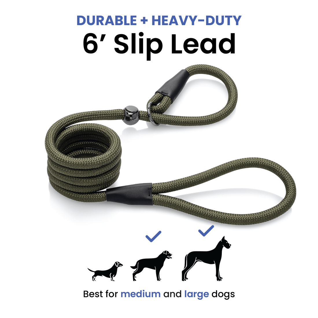 Slip Lead Dog Leash 6FT for med and lg dogs
