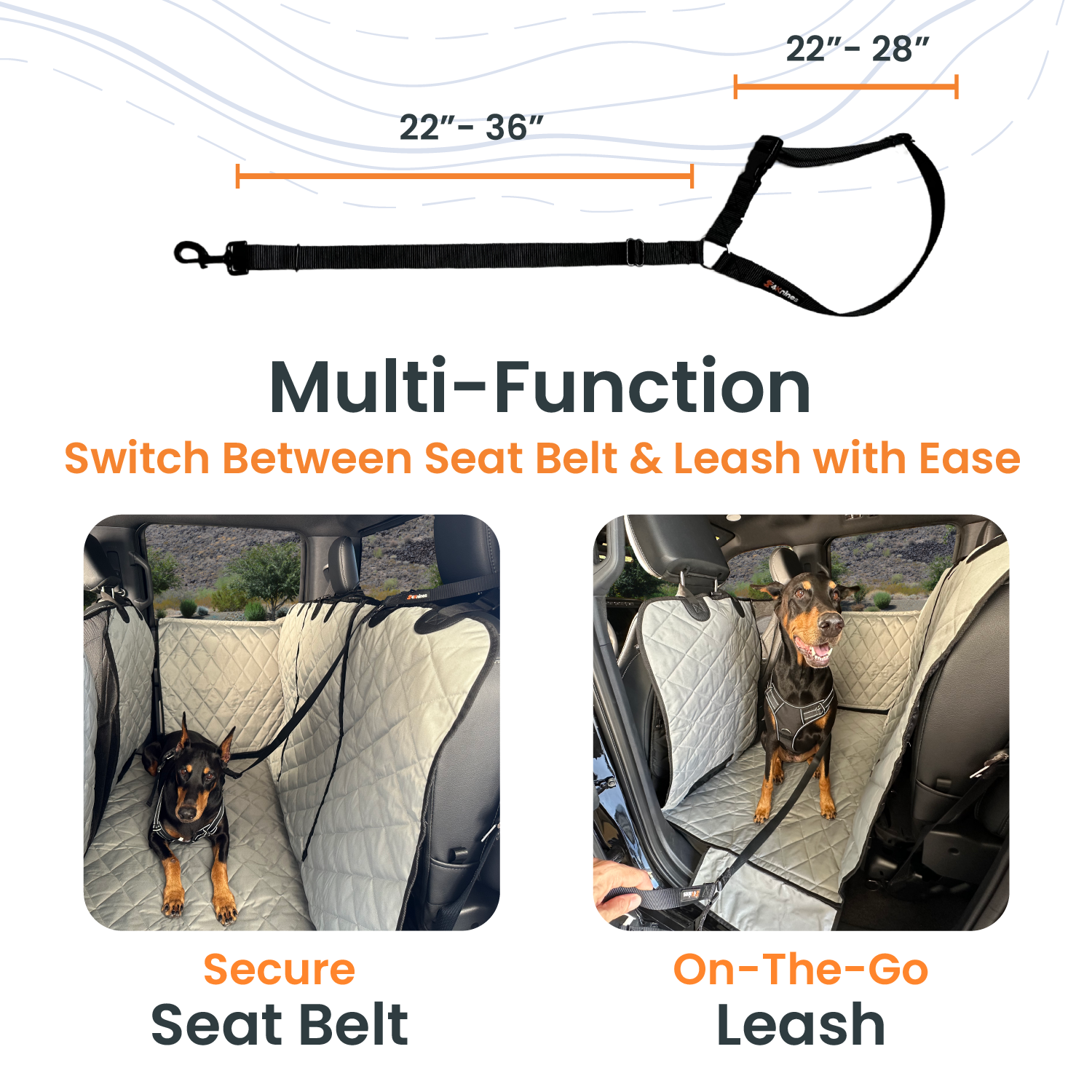 Dog Headrest Seat Belt