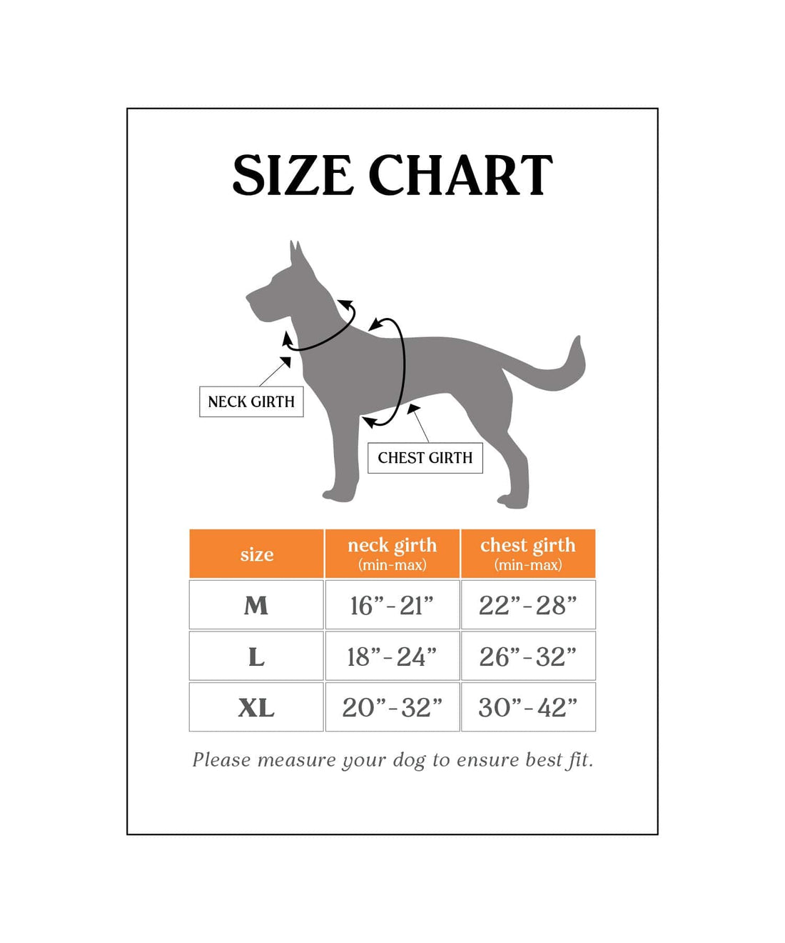 4Knines Dog Harness measurements