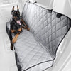 Dog Sitting on Premium Rear Seat Cover without Hammock Grey