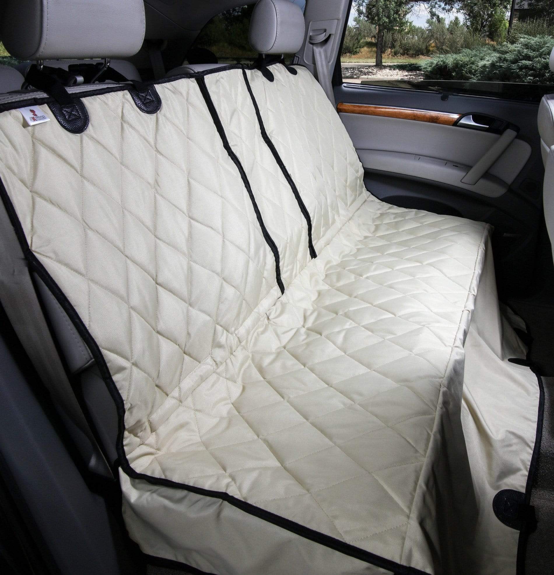 4Knines Split Rear Seat Cover with Hammock, Black, Regular